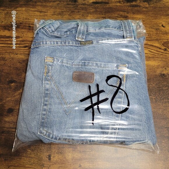 Wrangler Jeans 38x32 measures 36x32 Straight Medium Light Wash Western - Picture 11 of 11